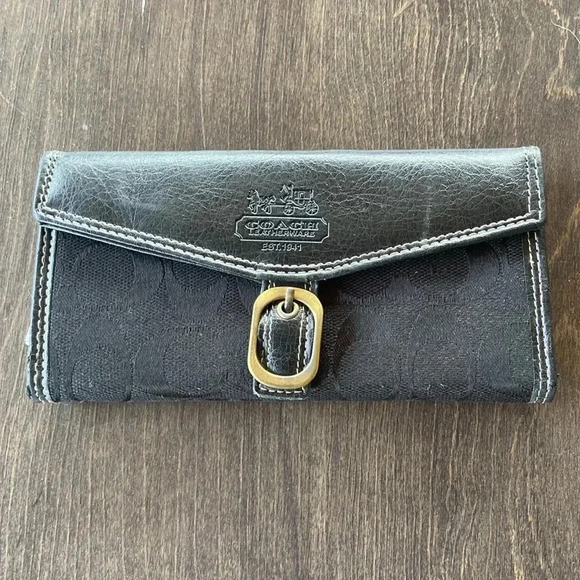 Coach | Leather/ Jacquard Wallet - Picture 1 of 6